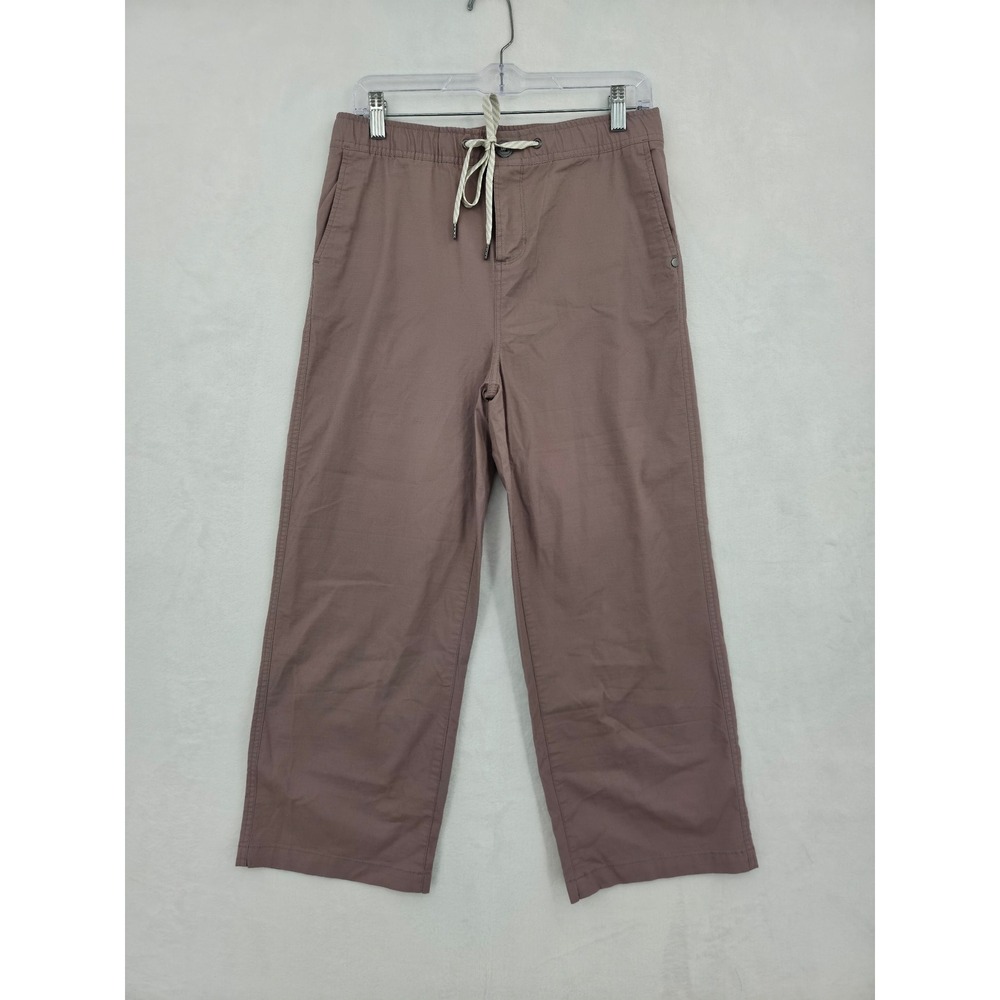 Vuori Ripstop Wide Leg Pants Mauve Pink Drawcord Hiking Travel Trousers Womens M